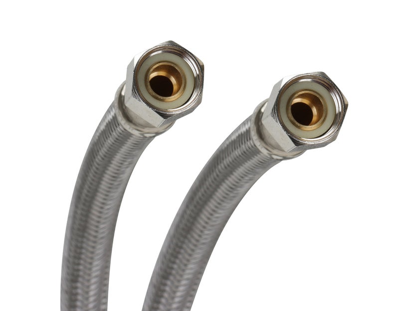 Fluidmaster B6F20 Faucet Connector, Braided Stainless Steel - 3/8 Female Compression Thread x 3/8 Female Compression Thread, 20-Inch Length - Image 1